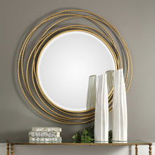 Load image into Gallery viewer, Gold Whirlwind Round Mirror
