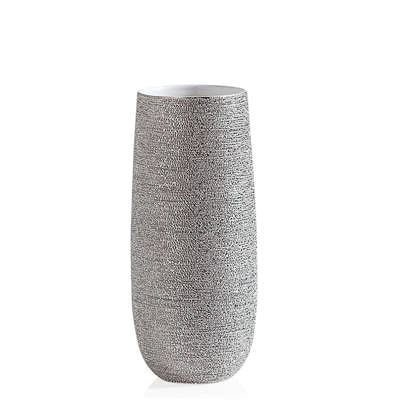 Brava Silver Spun Textured Vase - Short