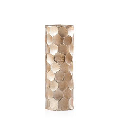 Linus Chiseled Brushed Cylinder Vase Medium - Gold