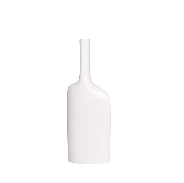 Alba Long Neck Short Vase - White